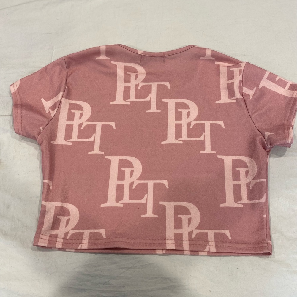 Pink crop top t shirt PLT